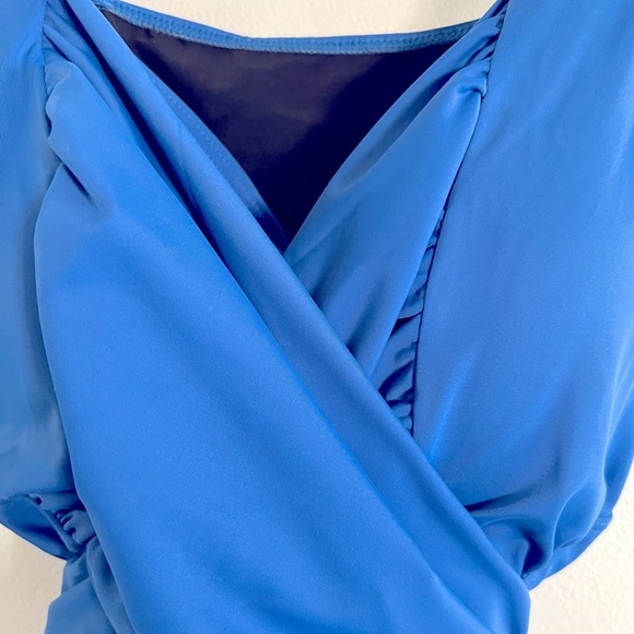 Swimsuits For All Sexy Wrap Royal Blue Swimsuit Size 24 - Picture 6 of 6